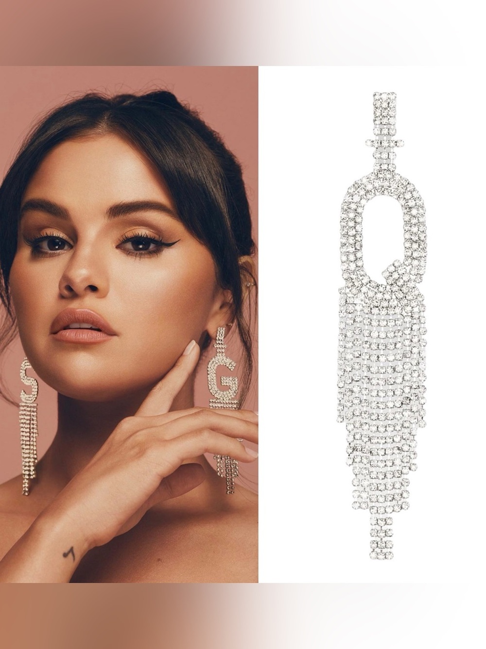 Retrofête Crystal Initial Q Fringe Earring NWT